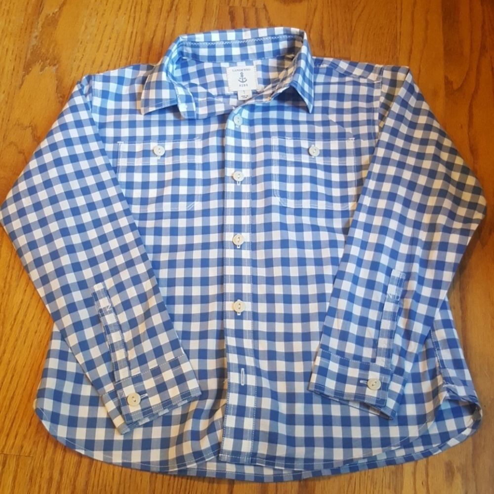 Land's End Boy's Blue checked shirt